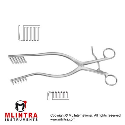 Martin Self Retaining Retractor 6 x 6 Sharp Long Prongs Teeth on Left Side Stainless Steel, 28.5 cm - 11 1/4"